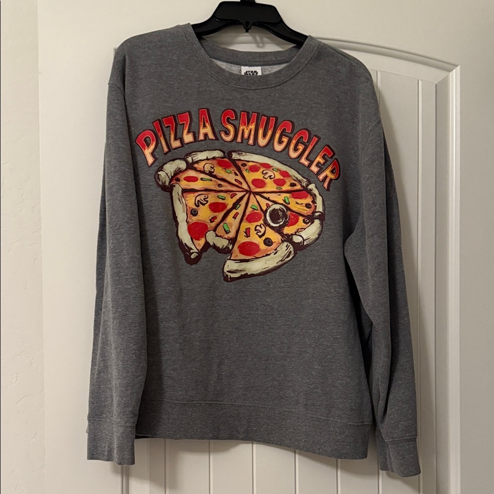 Star Wars Gray Pizza Smuggler Crewneck Sweater